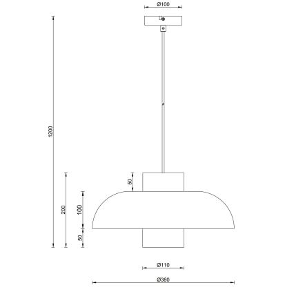 Globo - Pendel på kabel 1xE27/60W/230V