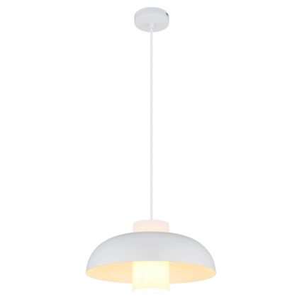 Globo - Hvid pendel med wireophæng 1xE27/60W/230V
