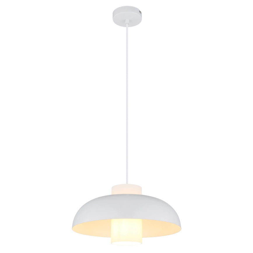 Globo - Hvid pendel med wireophæng 1xE27/60W/230V