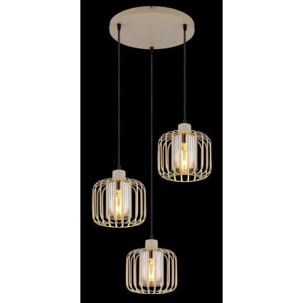 Globo - Pendel på wire 3xE27/40W/230V