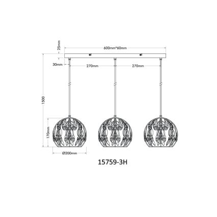 Globo - Pendel 3xE27/40W/230V