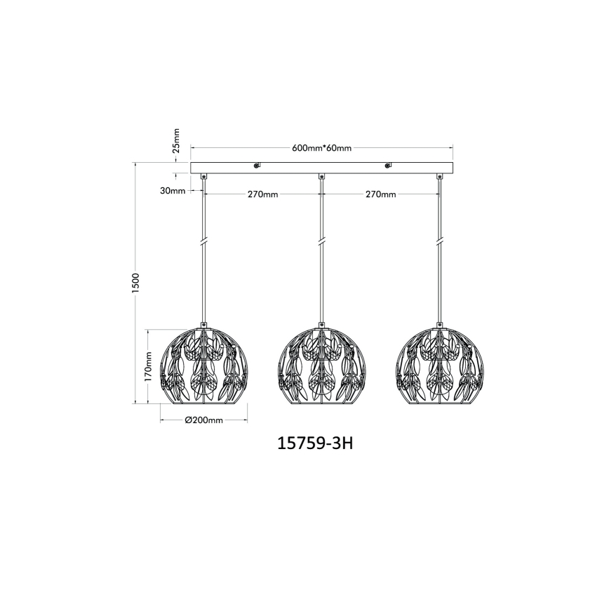 Globo - Pendel 3xE27/40W/230V