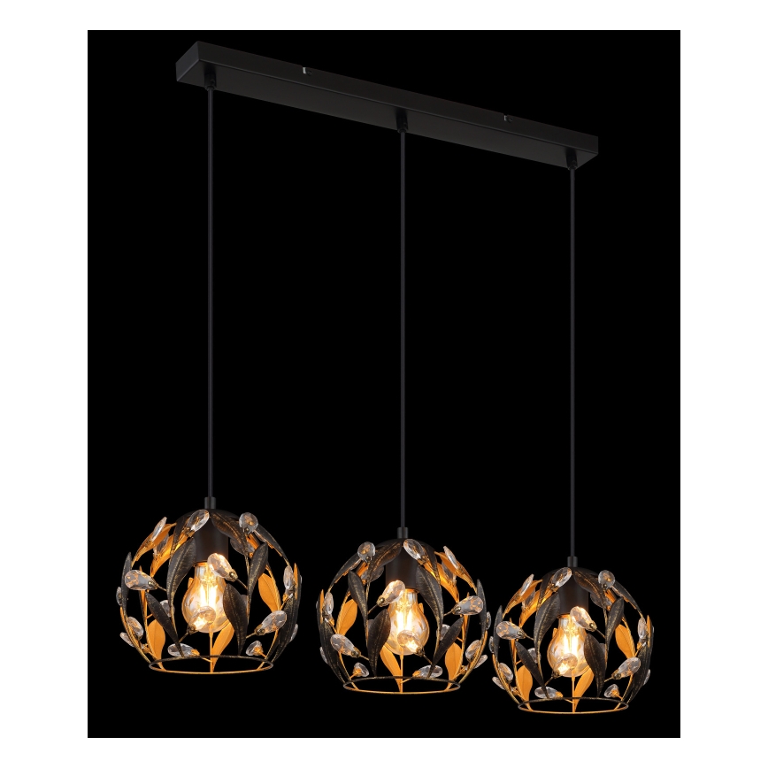 Globo - Pendel på wire 3xE27/40W/230V