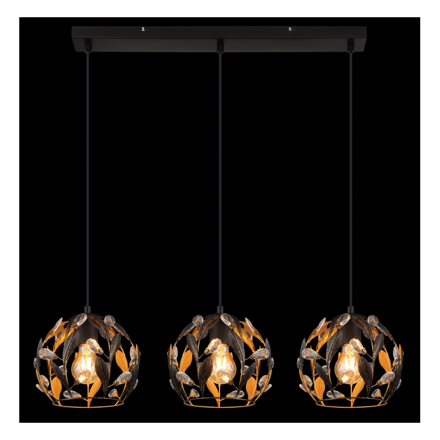 Globo - Pendel på wire 3xE27/40W/230V