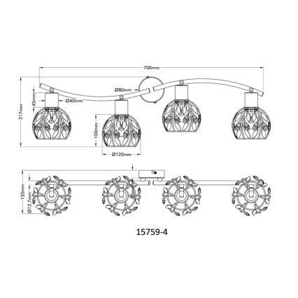 Globo - Spotlampe 4xE14/25W/230V