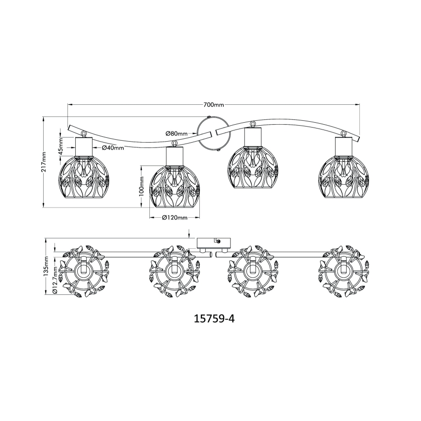 Globo - Spotlampe 4xE14/25W/230V