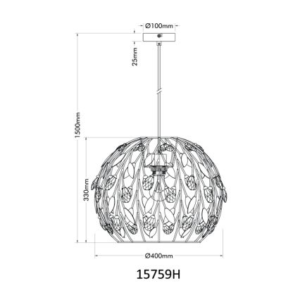 Globo - Pendel 1xE27/40W/230V diameter 40 cm