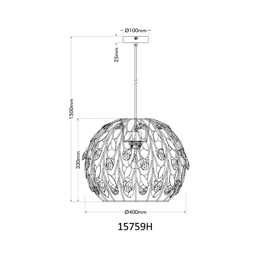Globo - Pendel 1xE27/40W/230V diameter 40 cm