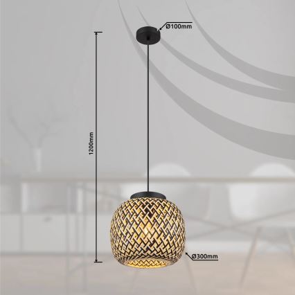Globo 15766H1 - Pendel COLLY 1xE27/15W/230V diameter 30 cm
