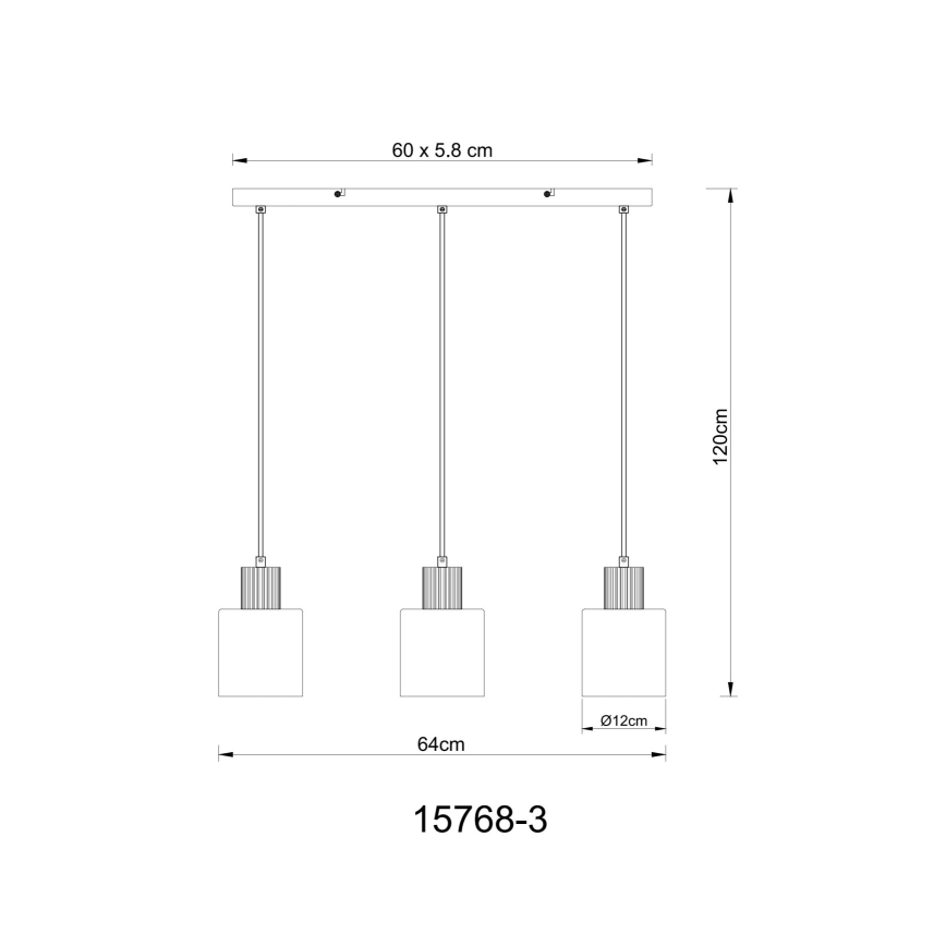 Globo - Pendel 3xE27/25W/230V sort