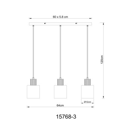 Globo - Pendel på kabel 3xE27/25W/230V