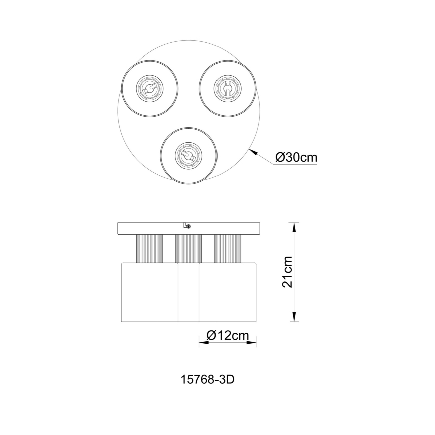 Globo - Loftlampe 3xE27/25W/230V sort diameter 30 cm