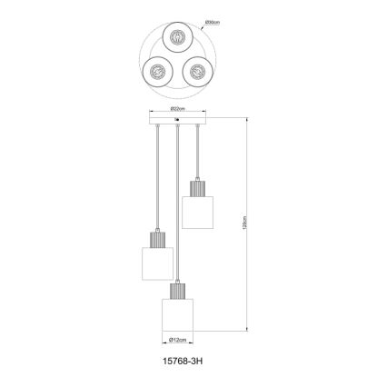 Globo - Pendel 3xE27/25W/230V sort diameter 30 cm