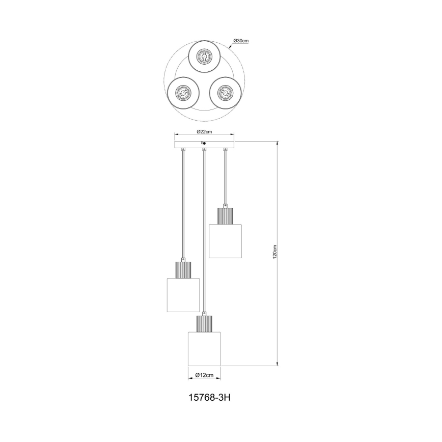 Globo - Pendel 3xE27/25W/230V sort diameter 30 cm