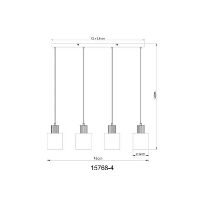 Globo - Pendel 4xE27/25W/230V sort