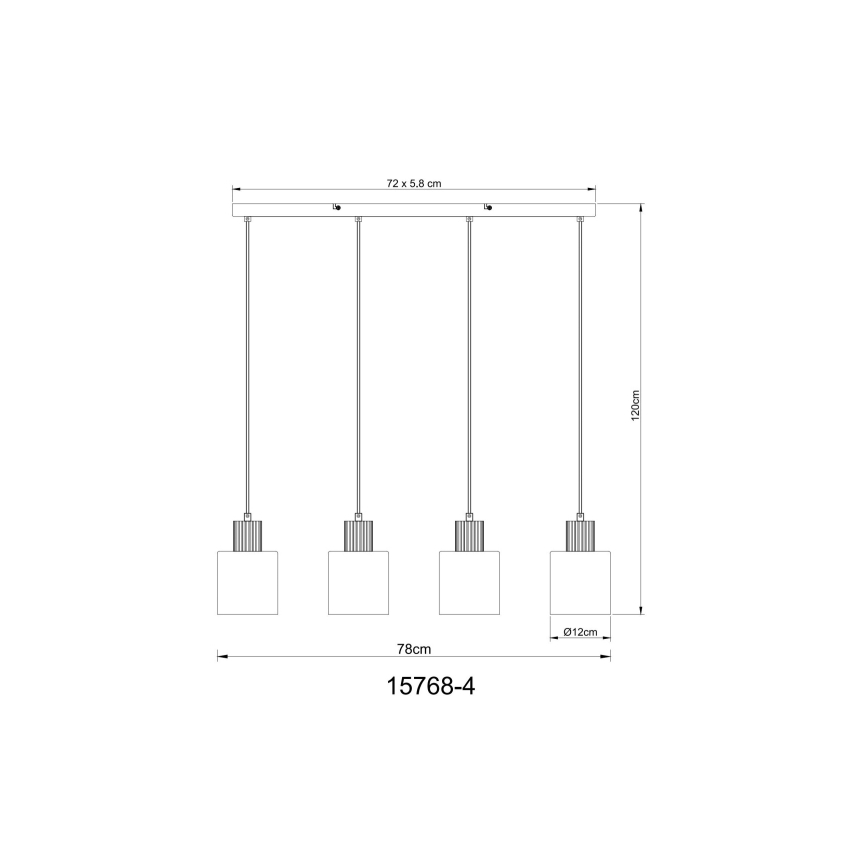 Globo - Pendel 4xE27/25W/230V sort