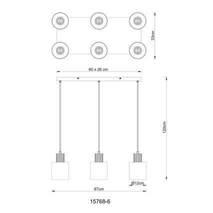 Globo - Pendel 6xE27/25W/230V sort