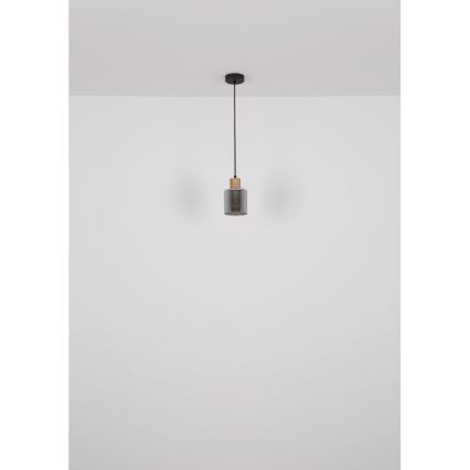 Globo - Pendel 1xE27/25W/230V sort diameter 12 cm