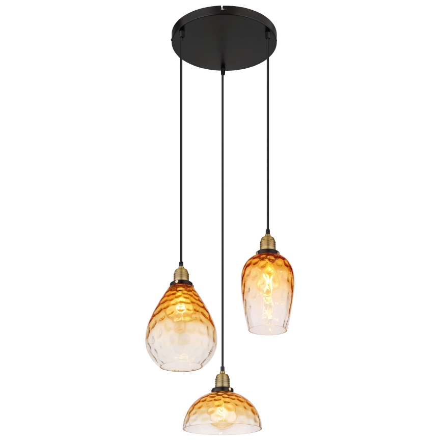 Globo - Pendel 3xE27/60W/230V diameter 46 cm orange
