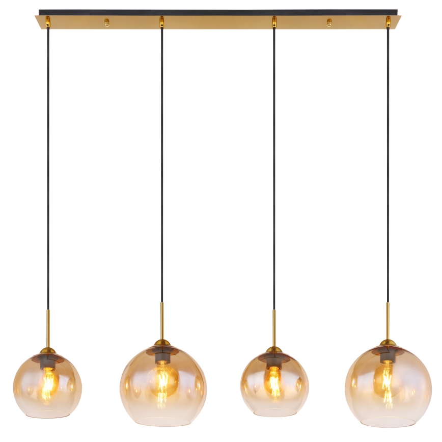 Globo - Lysekrone med wireophæng 4xE27/60W/230V i messing