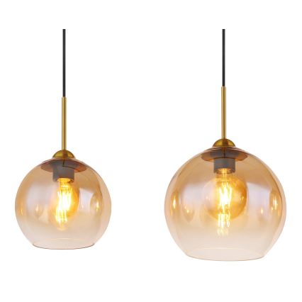 Globo - Lysekrone med wireophæng 4xE27/60W/230V i messing