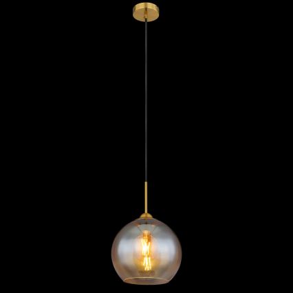 Globo - Pendel på wire 1x E27/60W/230V, messing