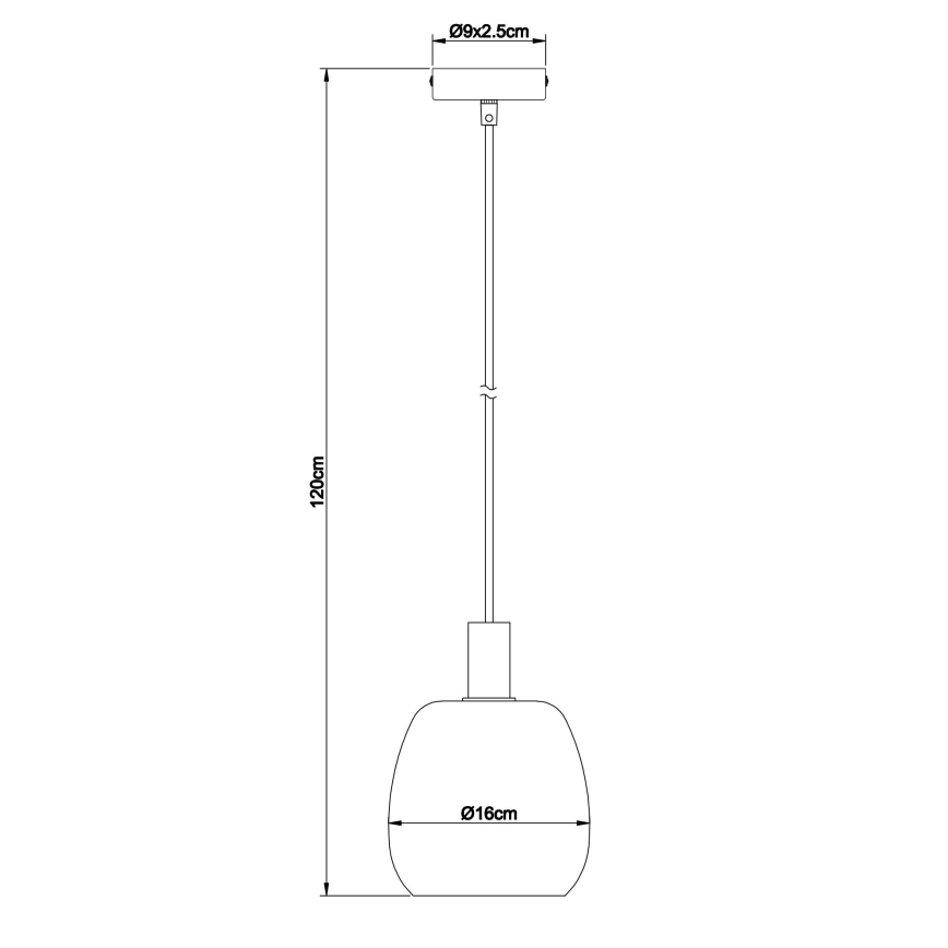 Globo - Pendel 1xE14/40W/230V diameter 16 cm messing