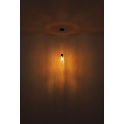 Globo - Pendel 1xE27/40W/230V diameter 10 cm sort