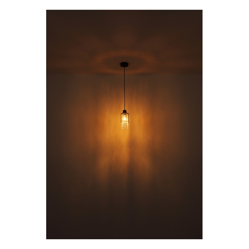 Globo - Pendel 1xE27/40W/230V diameter 10 cm sort