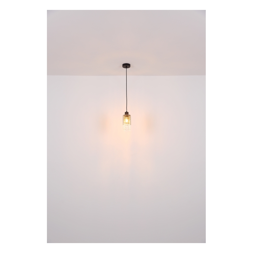 Globo - Pendel 1xE27/40W/230V diameter 10 cm sort