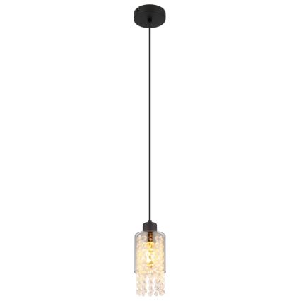 Globo - Pendel 1xE27/40W/230V diameter 10 cm sort