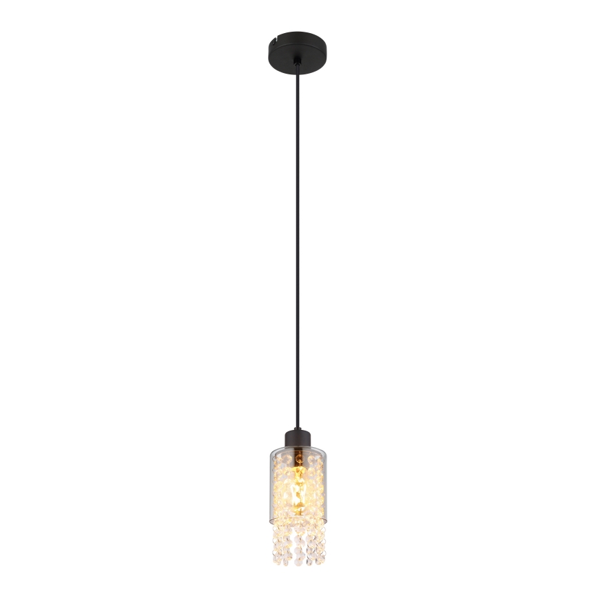 Globo - Pendel 1xE27/40W/230V diameter 10 cm sort