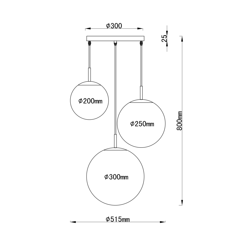 Globo - Pendel 3xE27/60W/230V