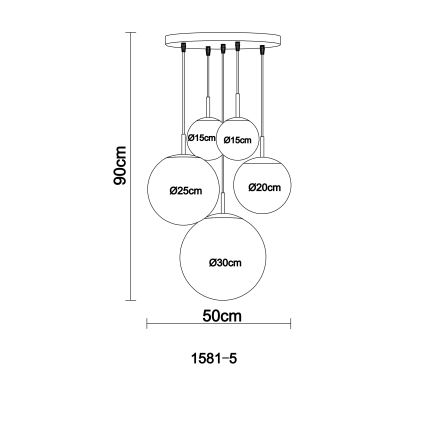 Globo - Loftlampe 5xE27/60W/230V