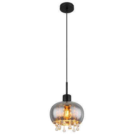 Globo - Pendel 1xE27/9W/230V diameter 21 cm sort