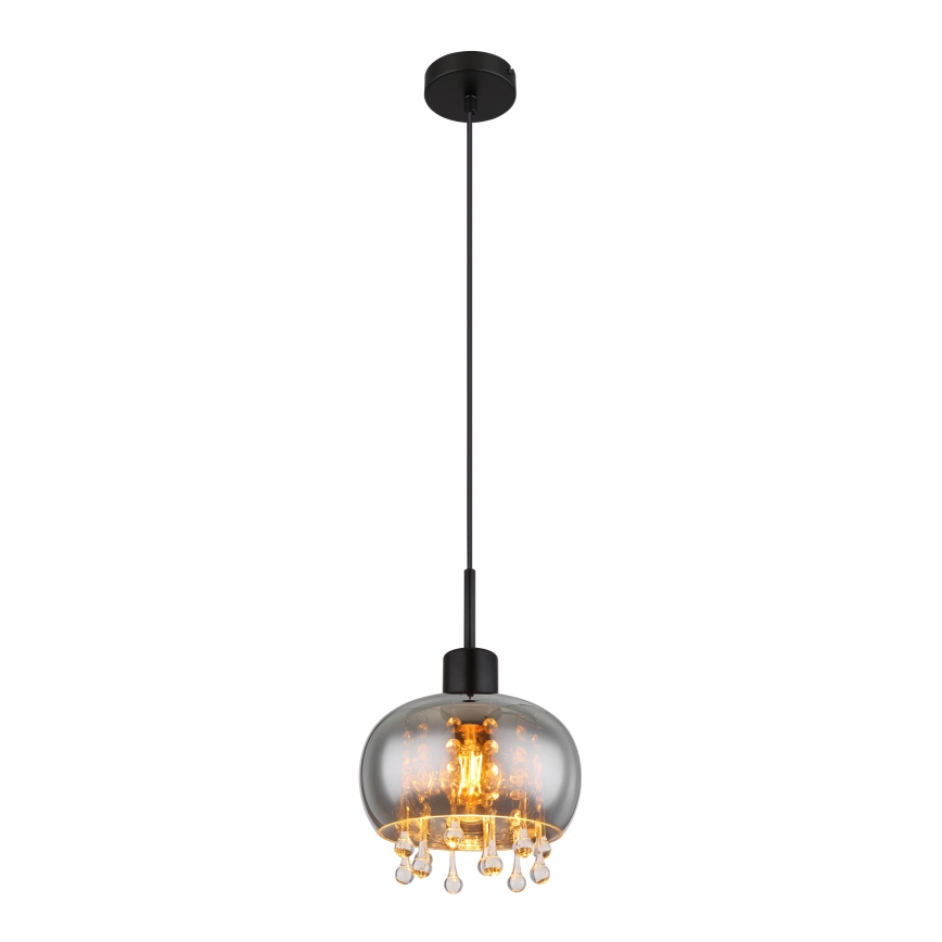 Globo - Pendel 1xE27/9W/230V diameter 21 cm sort