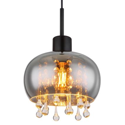 Globo - Pendel 1xE27/9W/230V diameter 21 cm sort