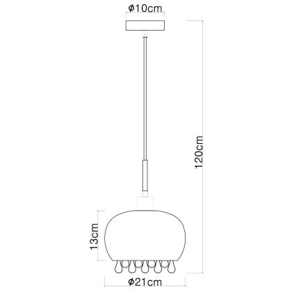 Globo - Pendel 1xE27/9W/230V diameter 21 cm sort