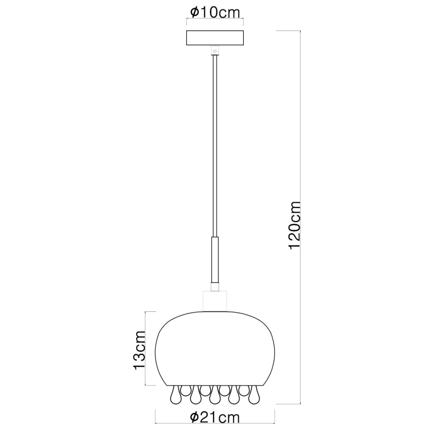 Globo - Pendel 1xE27/9W/230V diameter 21 cm sort