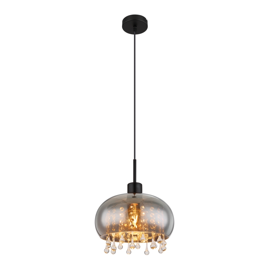 Globo - Pendel 1xE27/9W/230V diameter 28 cm sort