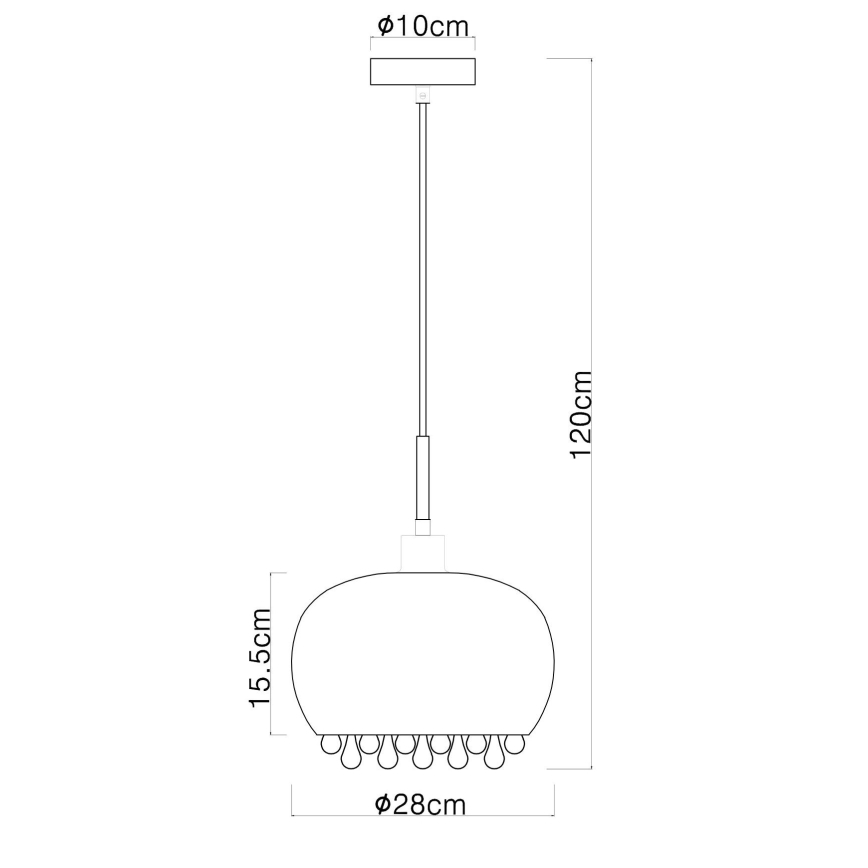 Globo - Pendel 1xE27/9W/230V diameter 28 cm sort