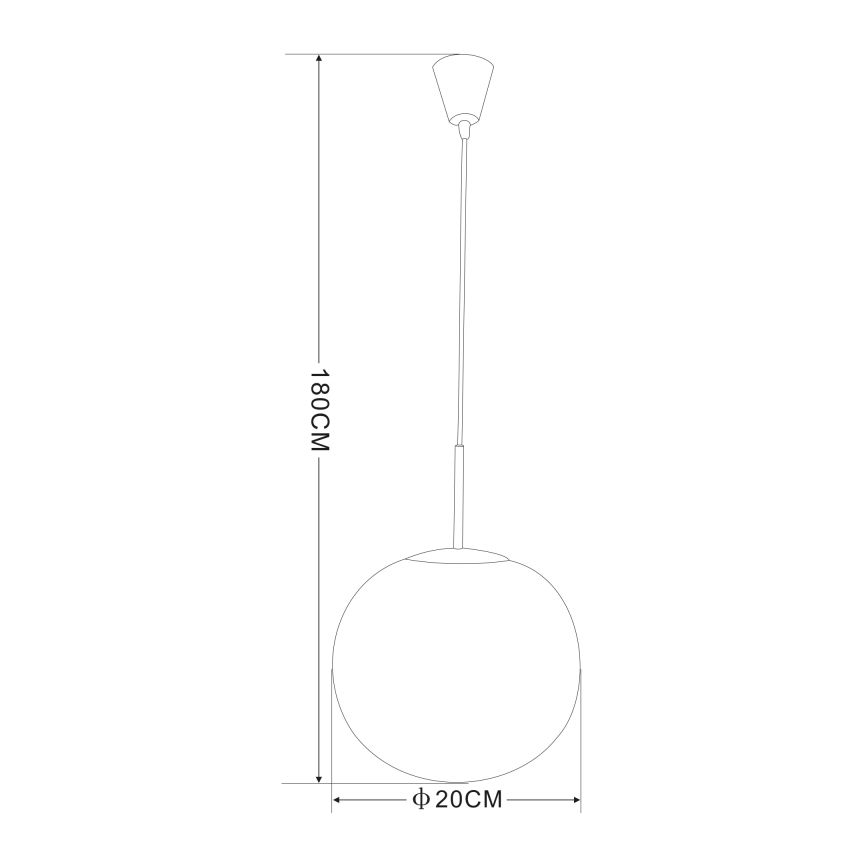 Globo - Pendel 1xE27/60W/230V diam. 20 cm