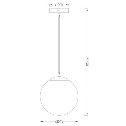Globo - Pendel 1xE27/40W/230V diameter 20 cm