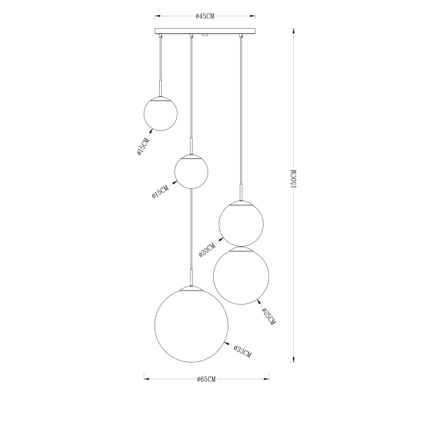 Globo - Pendel 5xE27/40W/230V diameter 65 cm