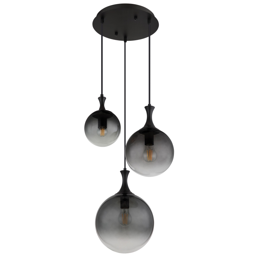 Globo - Pendel 3xE27/10W/230V diameter 48 cm sort