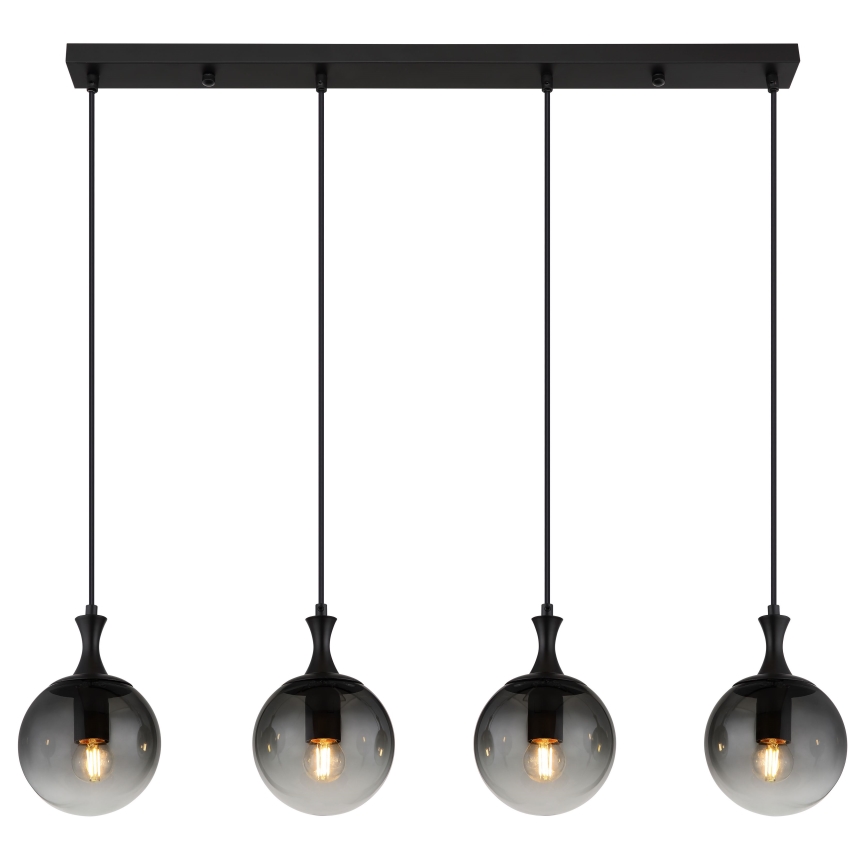 Globo - Pendel 4xE27/10W/230V sort