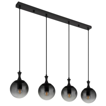 Globo - Pendel 4xE27/10W/230V sort