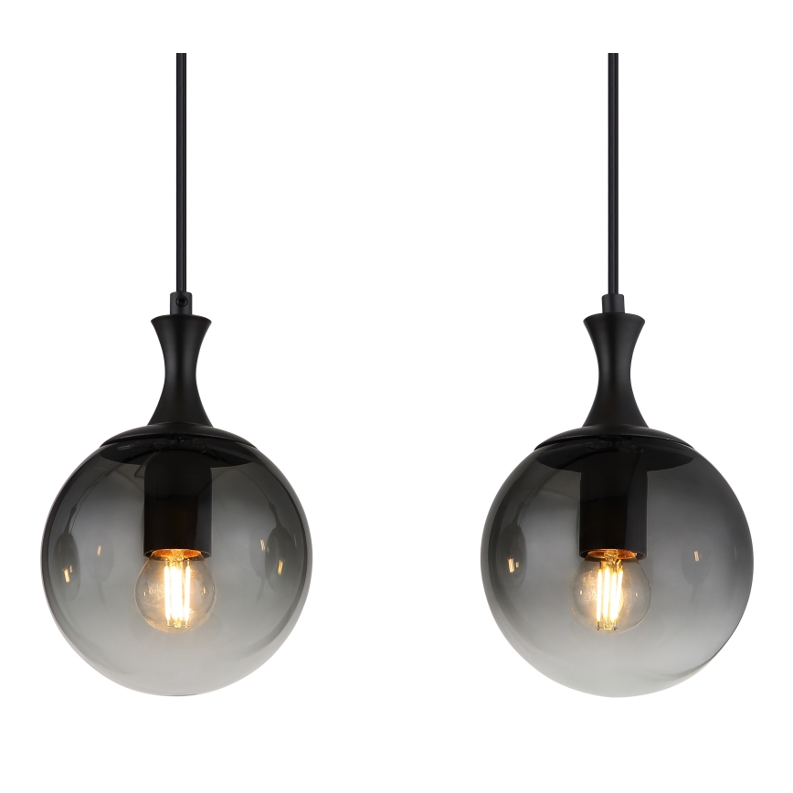 Globo - Pendel 4xE27/10W/230V sort