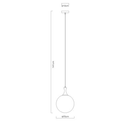 Globo - Pendel 1xE27/10W/230V diameter 25 cm sort