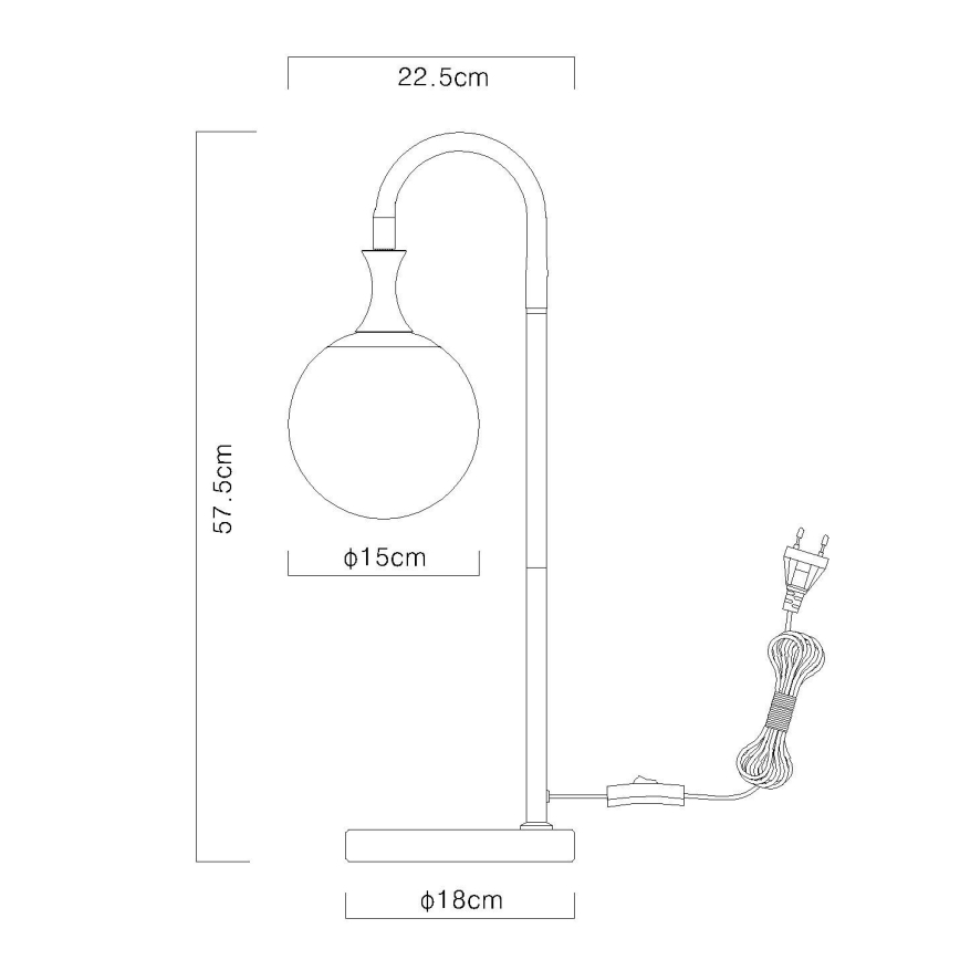 Globo - Bordlampe 1xE27/10W/230V sort